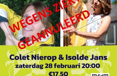 GEANNULLEERD WEGENS ZIEKTE!!   Colet en Isolde, opgaan in de harp