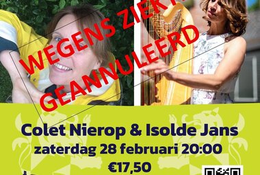 GEANNULLEERD WEGENS ZIEKTE!!   Colet en Isolde, opgaan in de harp